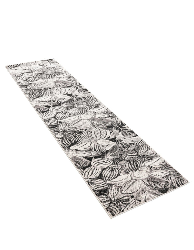 Charcoal 2' x 8' Blossom Runner Area Rug 100% Polypropylene With Cotton Backing Easy Clean Colorful Blooming Blossoming Flower Floral Plant Carpet for Living Dining Room Office Dorms for Sale at Rug Engine