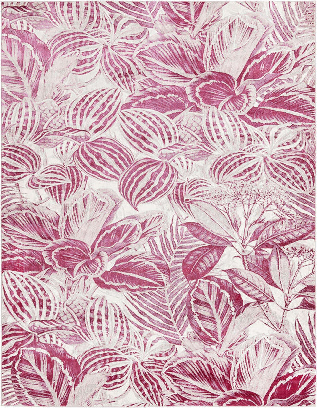 Fuchsia 7' 10 x 10' Blossom Rectangle Area Rug 100% Polypropylene With Cotton Backing Easy Clean Colorful Blooming Blossoming Flower Floral Plant Carpet for Living Dining Room Office Dorms for Sale at Rug Engine