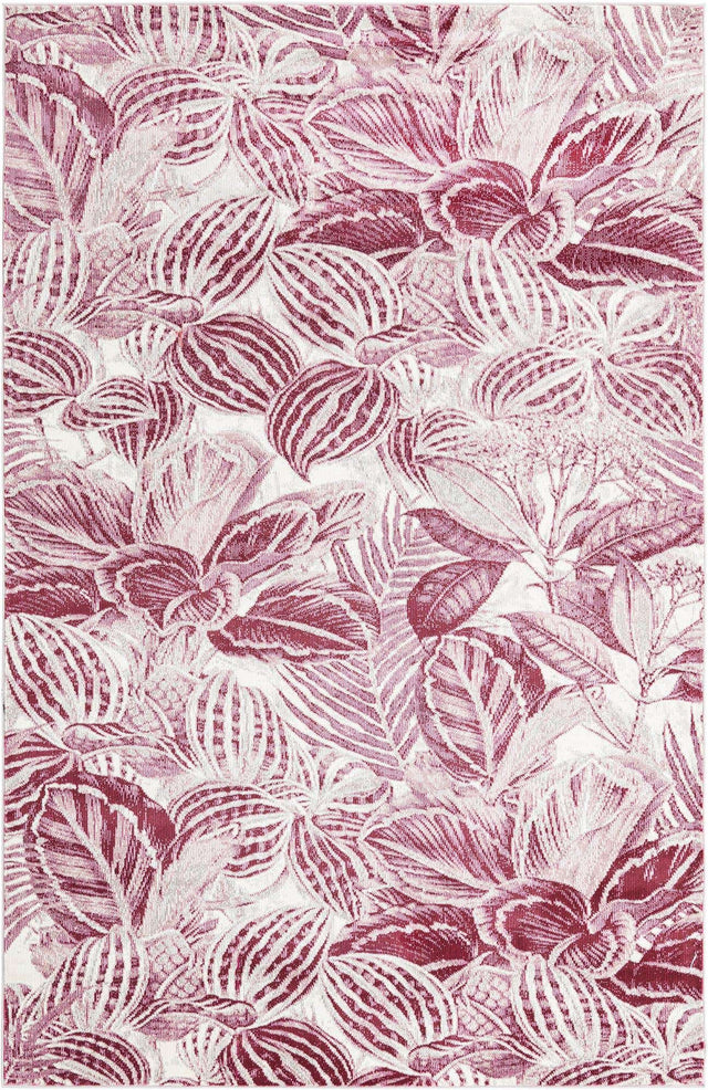 Fuchsia 5' 3 x 7' 10 Blossom Rectangle Area Rug 100% Polypropylene With Cotton Backing Easy Clean Colorful Blooming Blossoming Flower Floral Plant Carpet for Living Dining Room Office Dorms for Sale at Rug Engine