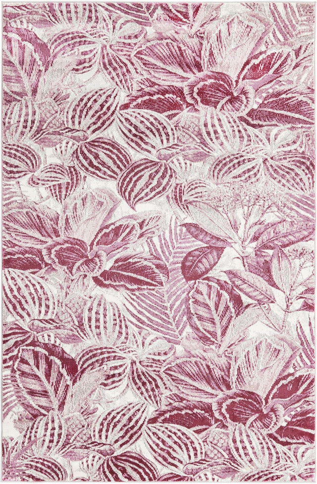 Fuchsia 4' x 6' Blossom Rectangle Area Rug 100% Polypropylene With Cotton Backing Easy Clean Colorful Blooming Blossoming Flower Floral Plant Carpet for Living Dining Room Office Dorms for Sale at Rug Engine