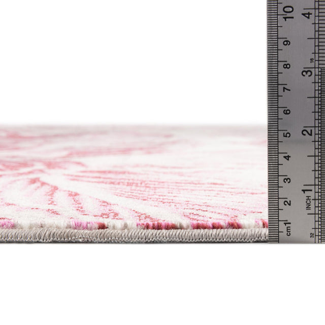 Fuchsia 5' 3 x 5' 3 Blossom Round Area Rug 100% Polypropylene With Cotton Backing Easy Clean Colorful Blooming Blossoming Flower Floral Plant Carpet for Living Dining Room Office Dorms for Sale at Rug Engine