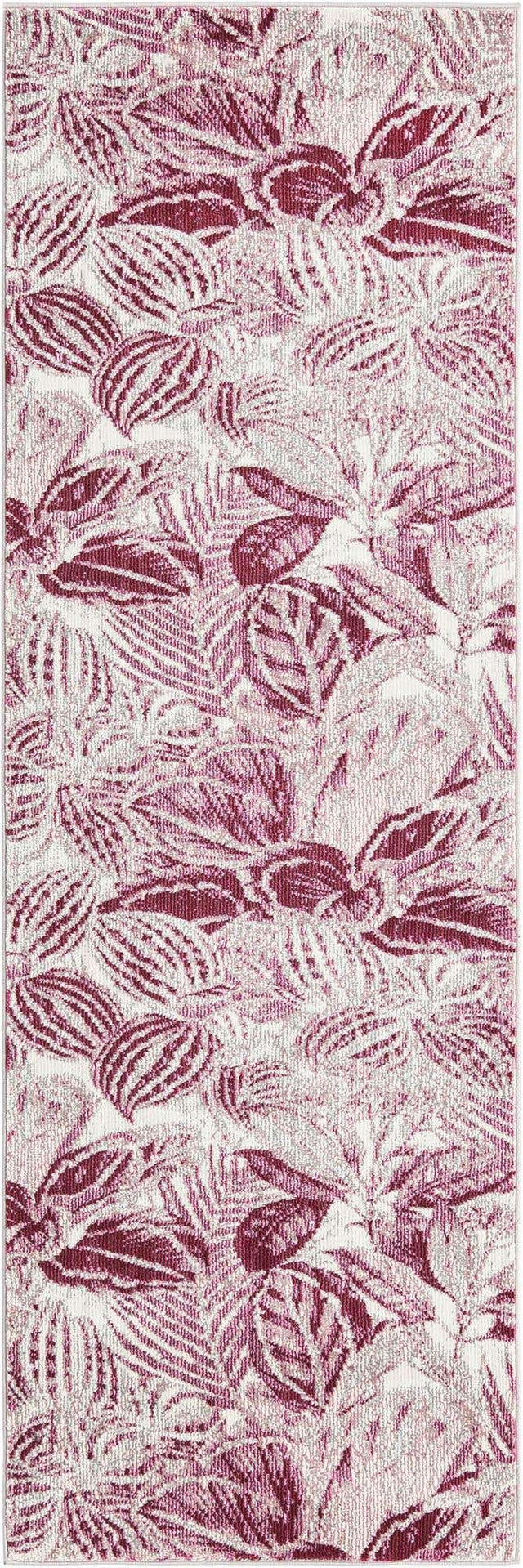 Fuchsia 2' x 6' Blossom Runner Area Rug 100% Polypropylene With Cotton Backing Easy Clean Colorful Blooming Blossoming Flower Floral Plant Carpet for Living Dining Room Office Dorms for Sale at Rug Engine