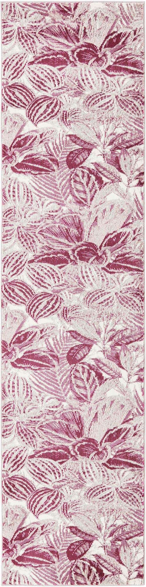 Fuchsia 2' x 8' Blossom Runner Area Rug 100% Polypropylene With Cotton Backing Easy Clean Colorful Blooming Blossoming Flower Floral Plant Carpet for Living Dining Room Office Dorms for Sale at Rug Engine