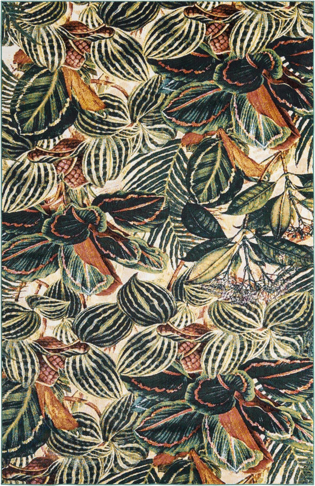 Multicolor 5' 3 x 7' 10 Blossom Rectangle Area Rug 100% Polypropylene With Cotton Backing Easy Clean Colorful Blooming Blossoming Flower Floral Plant Carpet for Living Dining Room Office Dorms for Sale at Rug Engine