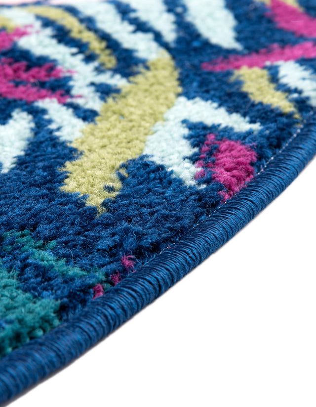 Multicolor 10' x 10' Bloom Round Area Rug 100% Polypropylene With Cotton Backing Easy Clean Colorful Blooming Flower Floral Carpet for Living Dining Room Office Dorms for Sale at Rug Engine