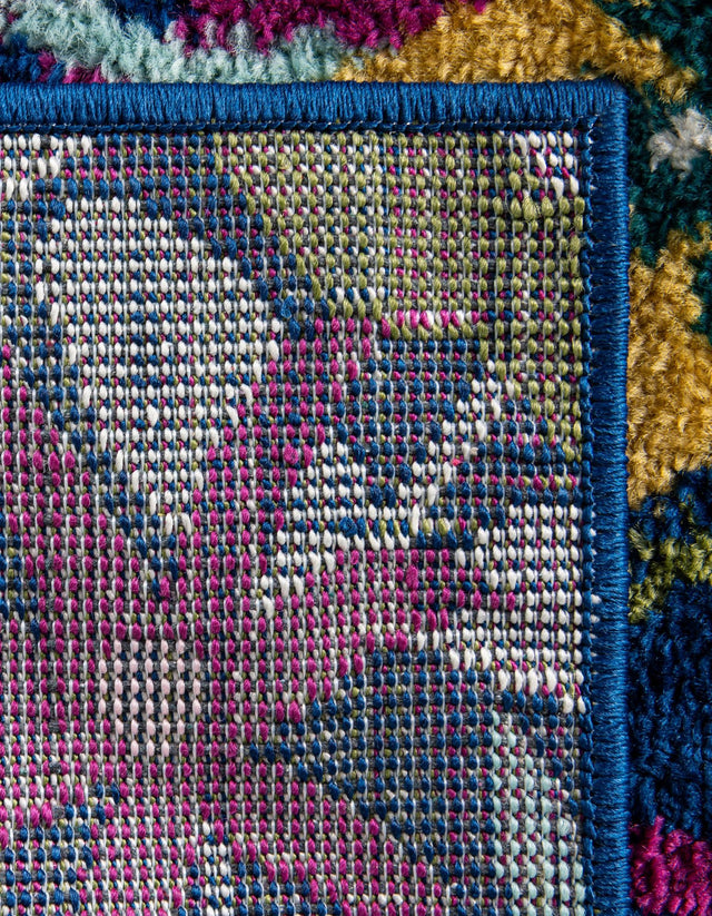 Multicolor 7' 1 x 7' 1 Bloom Octagon Area Rug 100% Polypropylene With Cotton Backing Easy Clean Colorful Blooming Flower Floral Carpet for Living Dining Room Office Dorms for Sale at Rug Engine