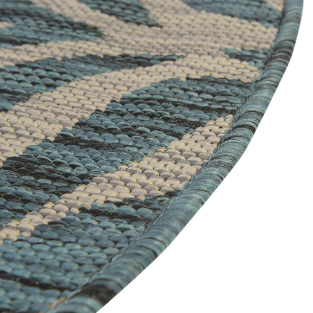 Teal 10' x 10' Outdoor Safari Round Area Rug Weather Resistant for Patio, Deck, Terrace, Balcony, Porch Animal Print Wildlife Nature Carpet for Sale at Rug Engine
