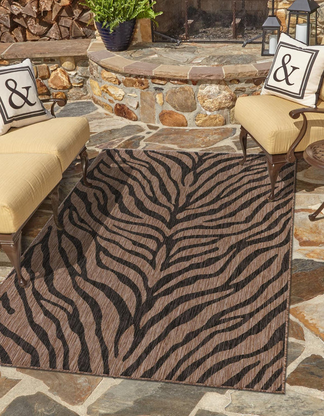 Natural 2' x 3' 1 Outdoor Safari Rectangle Area Rug Weather Resistant for Patio, Deck, Terrace, Balcony, Porch Animal Print Wildlife Nature Carpet for Sale at Rug Engine
