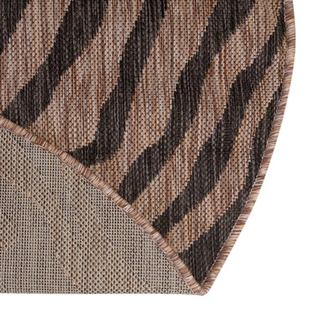Natural 4' 1 x 4' 1 Outdoor Safari Round Area Rug Weather Resistant for Patio, Deck, Terrace, Balcony, Porch Animal Print Wildlife Nature Carpet for Sale at Rug Engine