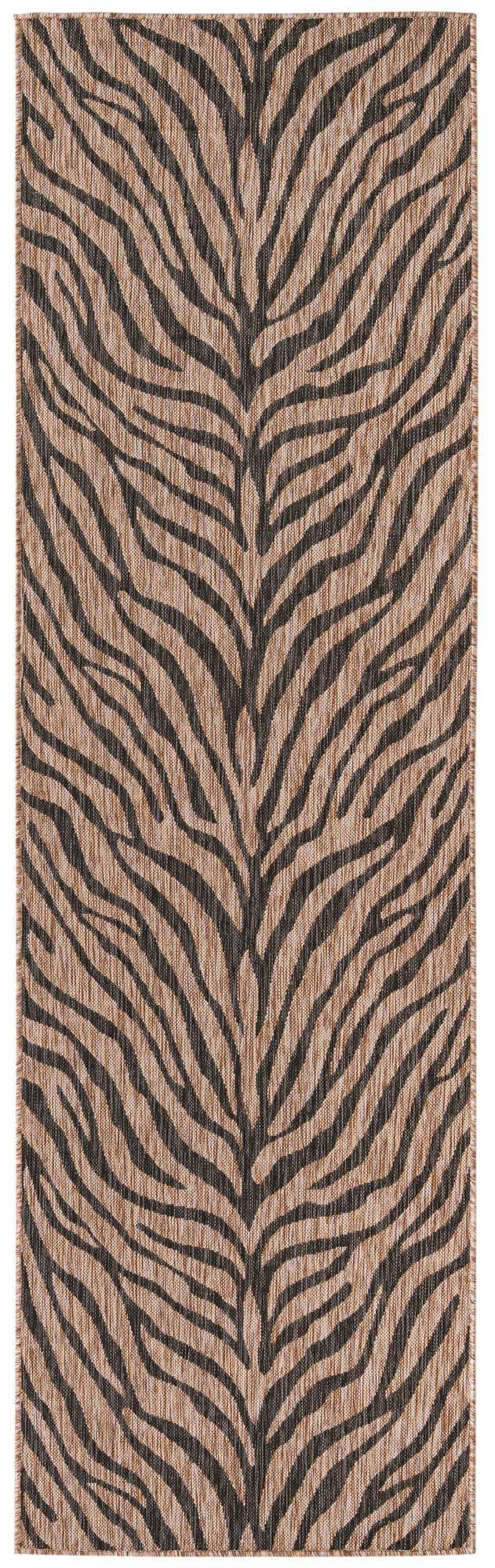 Natural 2' 7 x 10' Outdoor Safari Runner Area Rug Weather Resistant for Patio, Deck, Terrace, Balcony, Porch Animal Print Wildlife Nature Carpet for Sale at Rug Engine