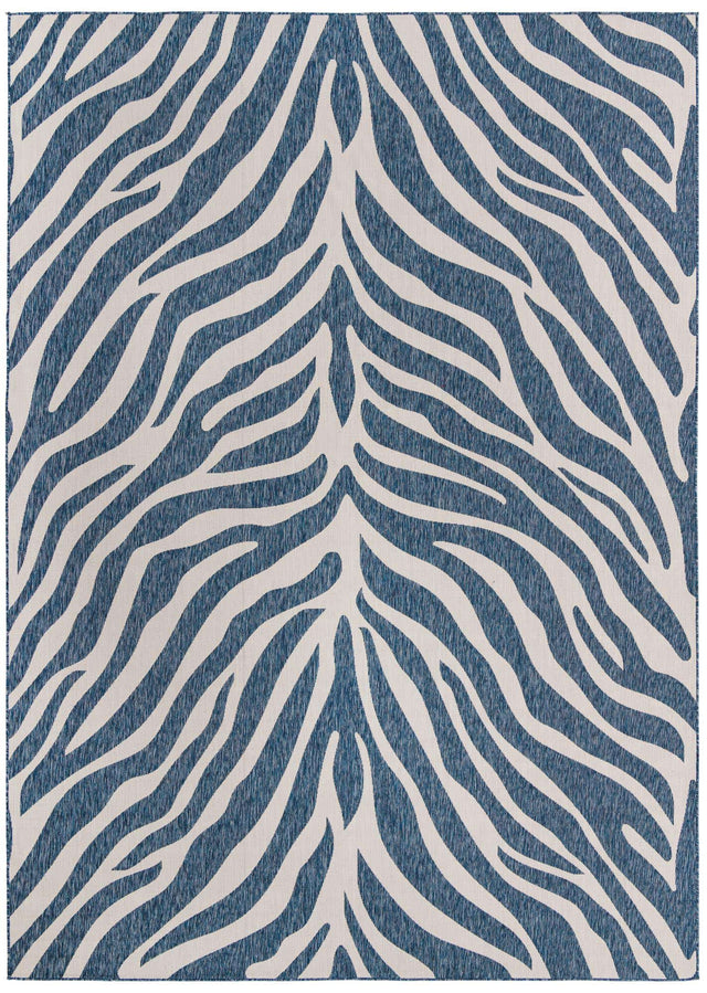 Blue 10' x 14' 1 Outdoor Safari Rectangle Area Rug Weather Resistant for Patio, Deck, Terrace, Balcony, Porch Animal Print Wildlife Nature Carpet for Sale at Rug Engine