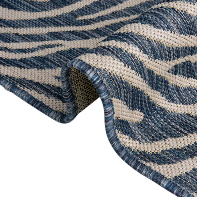 Blue 7' 10 x 11' Outdoor Safari Rectangle Area Rug Weather Resistant for Patio, Deck, Terrace, Balcony, Porch Animal Print Wildlife Nature Carpet for Sale at Rug Engine