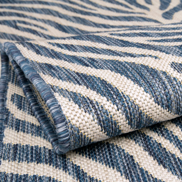 Blue 3' 1 x 3' 1 Outdoor Safari Round Area Rug Weather Resistant for Patio, Deck, Terrace, Balcony, Porch Animal Print Wildlife Nature Carpet for Sale at Rug Engine