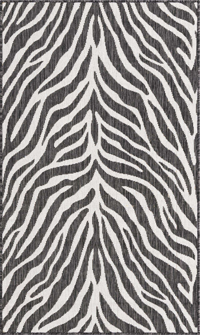 White 3' 1 x 5' 3 Outdoor Safari Rectangle Area Rug Weather Resistant for Patio, Deck, Terrace, Balcony, Porch Animal Print Wildlife Nature Carpet for Sale at Rug Engine