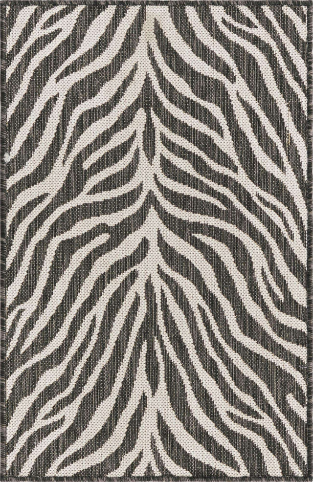 White 2' x 3' 1 Outdoor Safari Rectangle Area Rug Weather Resistant for Patio, Deck, Terrace, Balcony, Porch Animal Print Wildlife Nature Carpet for Sale at Rug Engine