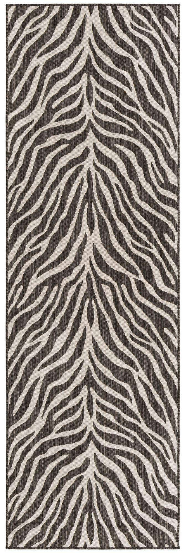 White 2' 7 x 10' Outdoor Safari Runner Area Rug Weather Resistant for Patio, Deck, Terrace, Balcony, Porch Animal Print Wildlife Nature Carpet for Sale at Rug Engine