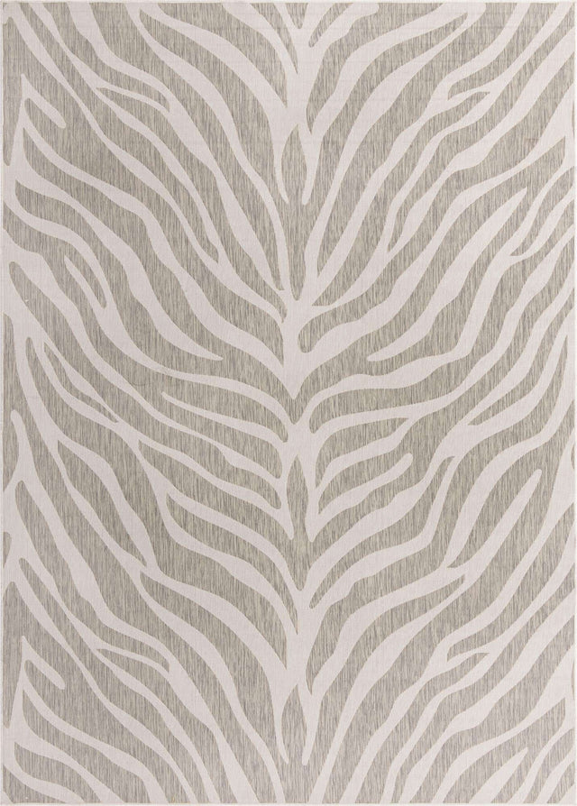 Gray 10' x 14' 1 Outdoor Safari Rectangle Area Rug Weather Resistant for Patio, Deck, Terrace, Balcony, Porch Animal Print Wildlife Nature Carpet for Sale at Rug Engine