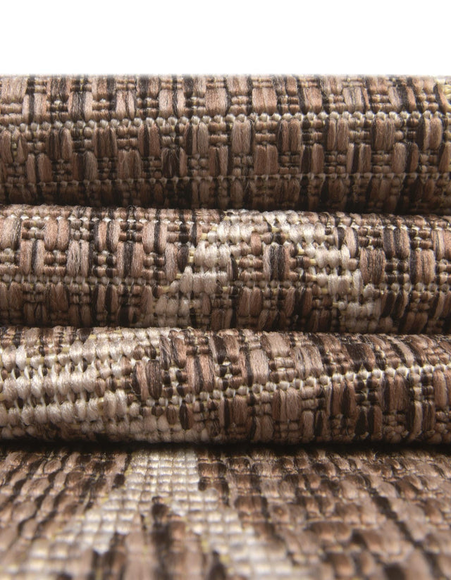 Brown 3' 1 x 3' 1 Outdoor Trellis Round Area Rug Weather Resistant for Patio, Deck, Terrace, Balcony, Porch Geometric Design Water Safe Outside Carpet for Sale at Rug Engine