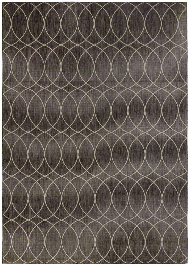 Charcoal 10' x 14' 1 Outdoor Trellis Rectangle Area Rug Weather Resistant for Patio, Deck, Terrace, Balcony, Porch Geometric Design Water Safe Outside Carpet for Sale at Rug Engine