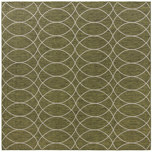 Green 10' x 10' Outdoor Trellis Square Area Rug Weather Resistant for Patio, Deck, Terrace, Balcony, Porch Geometric Design Water Safe Outside Carpet for Sale at Rug Engine
