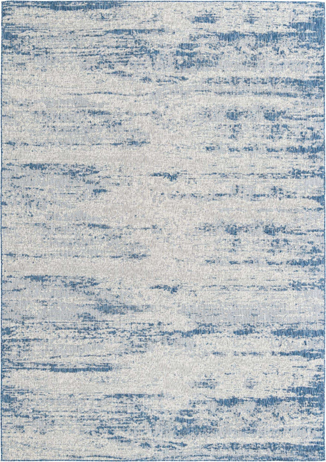 Blue 10' x 14' 1 Outdoor Modern Rectangle Area Rug Weather Resistant for Patio, Deck, Terrace, Balcony, Porch 100% Polypropylene Modern Outside Carpet for Sale at Rug Engine