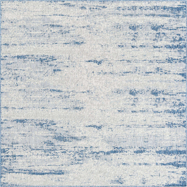 Blue 10' x 10' Outdoor Modern Square Area Rug Weather Resistant for Patio, Deck, Terrace, Balcony, Porch 100% Polypropylene Modern Outside Carpet for Sale at Rug Engine
