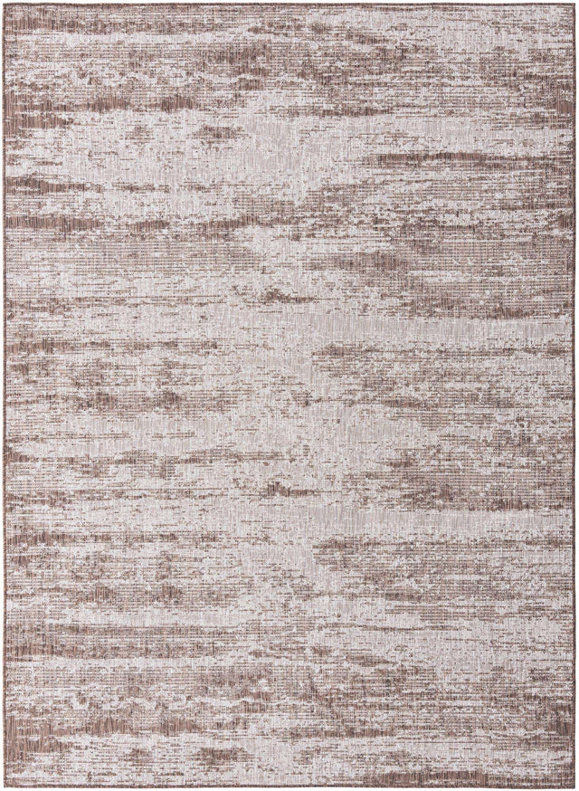 Brown 7' 10 x 11' Outdoor Modern Rectangle Area Rug Weather Resistant for Patio, Deck, Terrace, Balcony, Porch 100% Polypropylene Modern Outside Carpet for Sale at Rug Engine