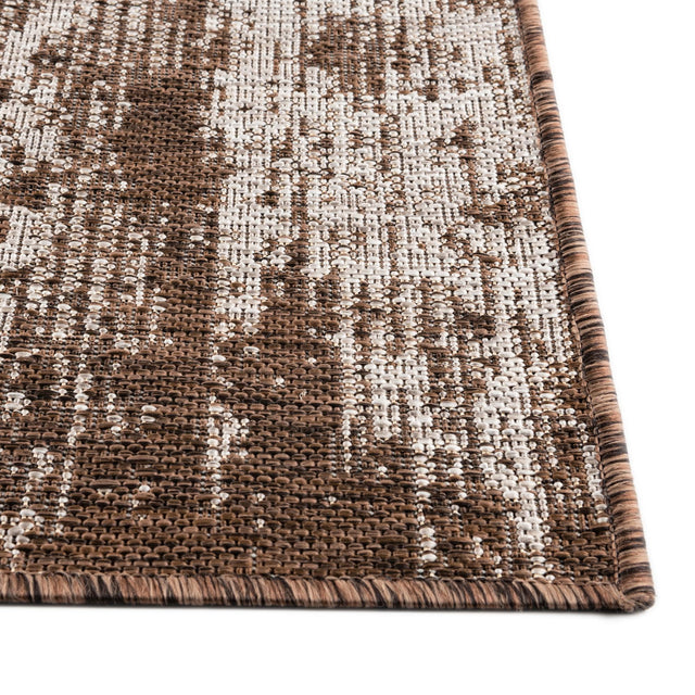 Brown 2' x 3' 1 Outdoor Modern Rectangle Area Rug Weather Resistant for Patio, Deck, Terrace, Balcony, Porch 100% Polypropylene Modern Outside Carpet for Sale at Rug Engine