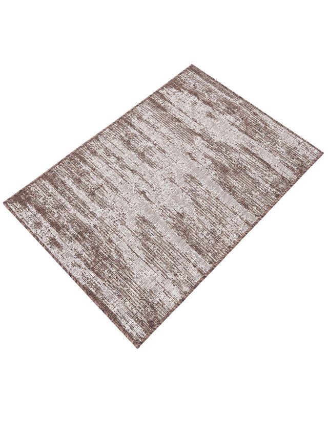 Brown 3' 1 x 5' 3 Outdoor Modern Rectangle Area Rug Weather Resistant for Patio, Deck, Terrace, Balcony, Porch 100% Polypropylene Modern Outside Carpet for Sale at Rug Engine