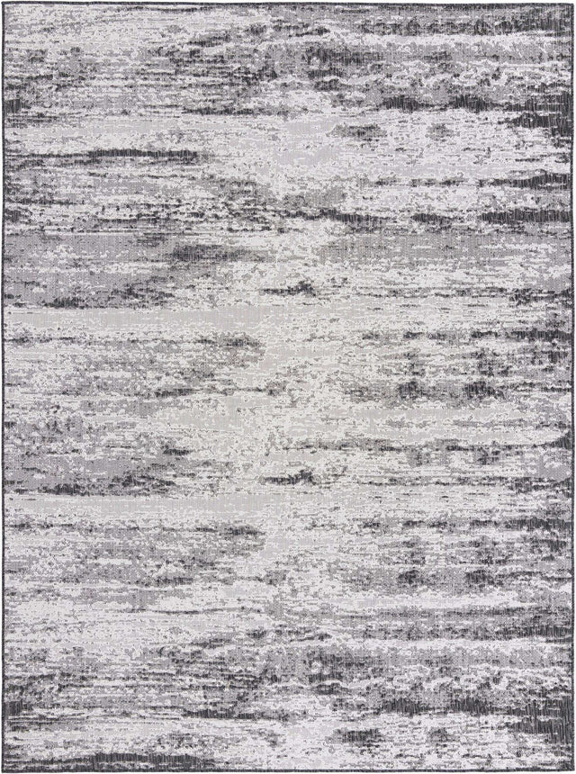 Charcoal 9' x 12' Outdoor Modern Rectangle Area Rug Weather Resistant for Patio, Deck, Terrace, Balcony, Porch 100% Polypropylene Modern Outside Carpet for Sale at Rug Engine