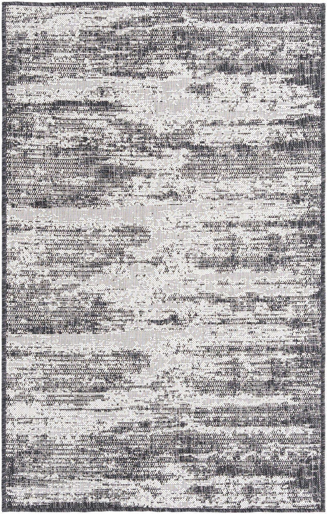 Charcoal 3' 1 x 5' 3 Outdoor Modern Rectangle Area Rug Weather Resistant for Patio, Deck, Terrace, Balcony, Porch 100% Polypropylene Modern Outside Carpet for Sale at Rug Engine