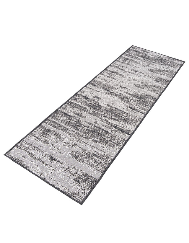 Charcoal 2' x 8' Outdoor Modern Runner Area Rug Weather Resistant for Patio, Deck, Terrace, Balcony, Porch 100% Polypropylene Modern Outside Carpet for Sale at Rug Engine