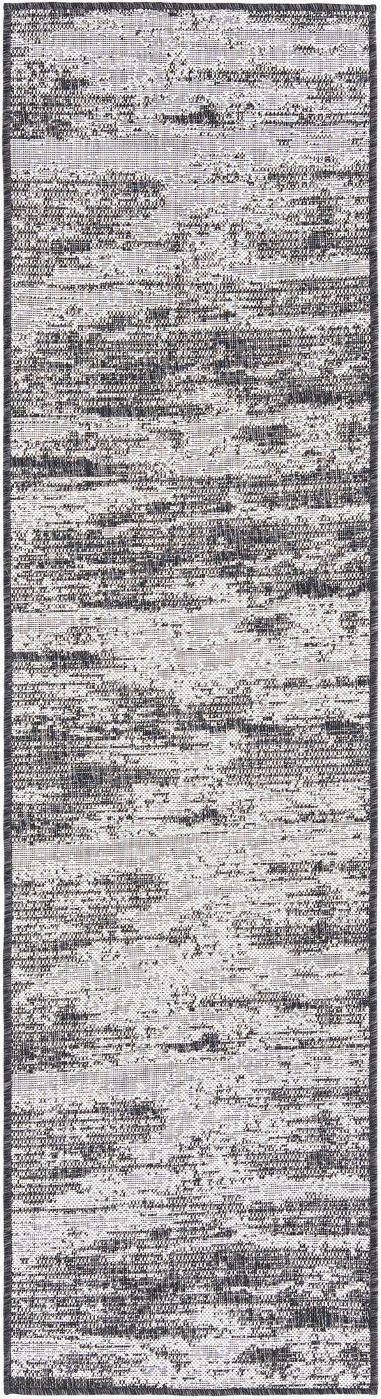 Charcoal 2' x 8' Outdoor Modern Runner Area Rug Weather Resistant for Patio, Deck, Terrace, Balcony, Porch 100% Polypropylene Modern Outside Carpet for Sale at Rug Engine