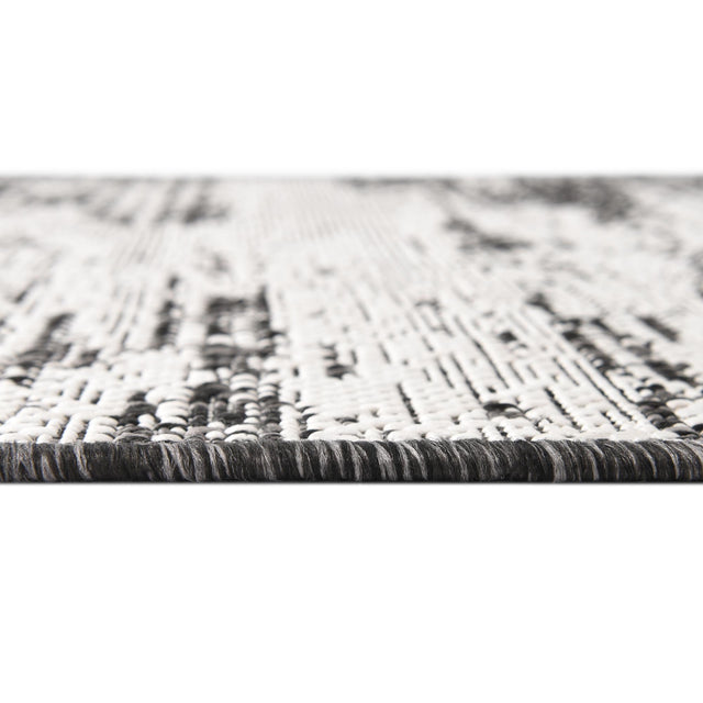 Charcoal 2' x 8' Outdoor Modern Runner Area Rug Weather Resistant for Patio, Deck, Terrace, Balcony, Porch 100% Polypropylene Modern Outside Carpet for Sale at Rug Engine