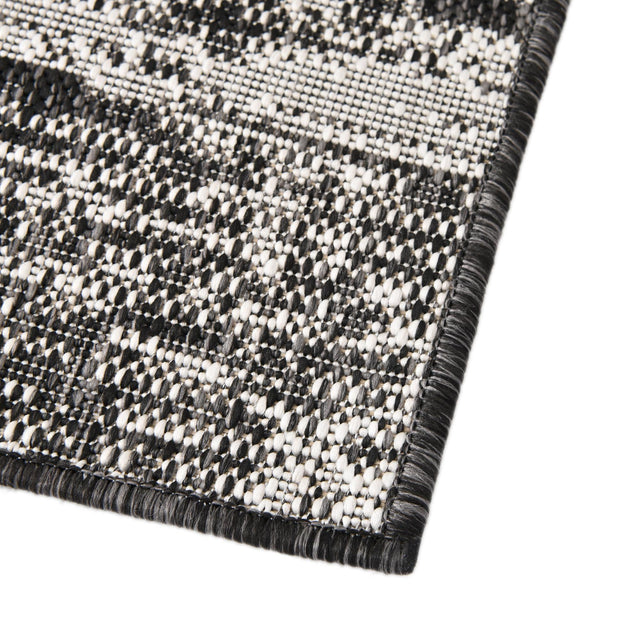 Charcoal 2' x 8' Outdoor Modern Runner Area Rug Weather Resistant for Patio, Deck, Terrace, Balcony, Porch 100% Polypropylene Modern Outside Carpet for Sale at Rug Engine