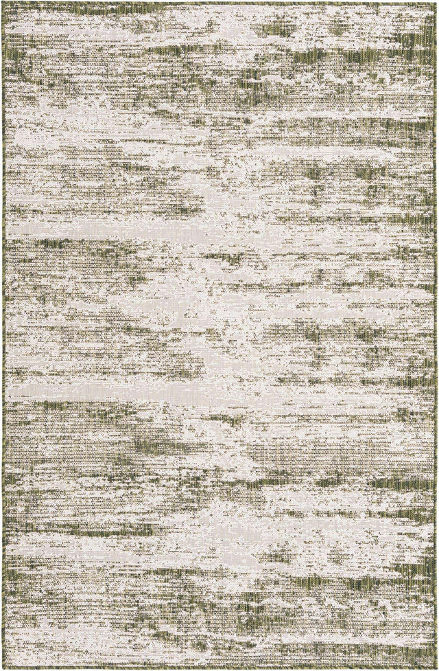 Green 5' 3 x 8' Outdoor Modern Rectangle Area Rug Weather Resistant for Patio, Deck, Terrace, Balcony, Porch 100% Polypropylene Modern Outside Carpet for Sale at Rug Engine