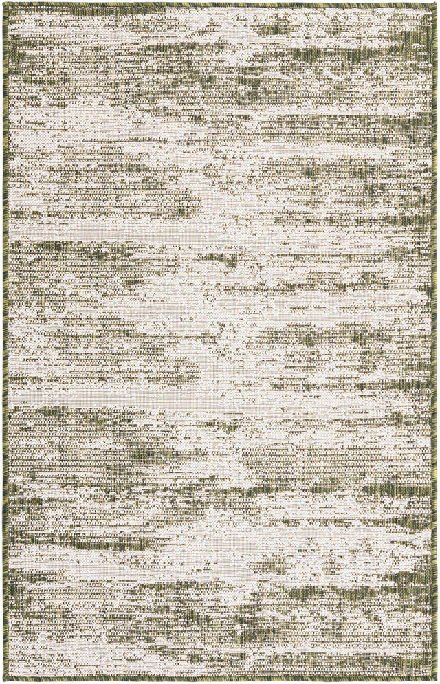 Green 3' 1 x 5' 3 Outdoor Modern Rectangle Area Rug Weather Resistant for Patio, Deck, Terrace, Balcony, Porch 100% Polypropylene Modern Outside Carpet for Sale at Rug Engine