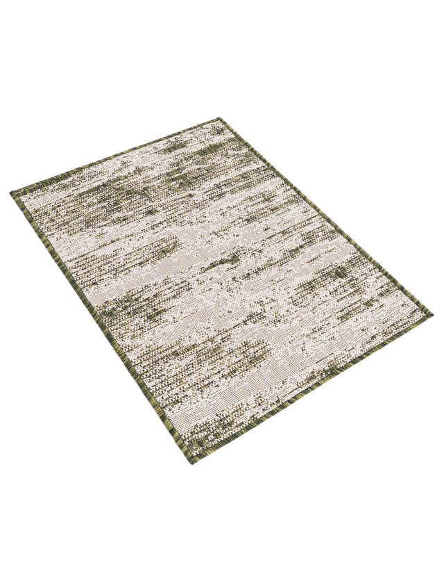 Green 2' x 3' 1 Outdoor Modern Rectangle Area Rug Weather Resistant for Patio, Deck, Terrace, Balcony, Porch 100% Polypropylene Modern Outside Carpet for Sale at Rug Engine