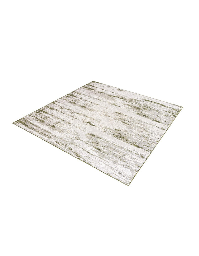 Green 10' x 10' Outdoor Modern Square Area Rug Weather Resistant for Patio, Deck, Terrace, Balcony, Porch 100% Polypropylene Modern Outside Carpet for Sale at Rug Engine