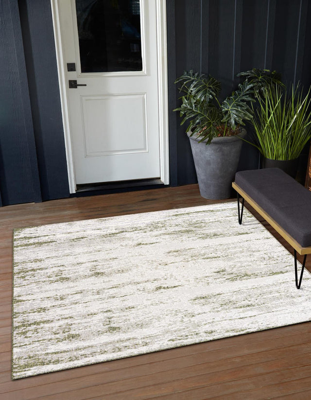 Green 10' x 10' Outdoor Modern Square Area Rug Weather Resistant for Patio, Deck, Terrace, Balcony, Porch 100% Polypropylene Modern Outside Carpet for Sale at Rug Engine