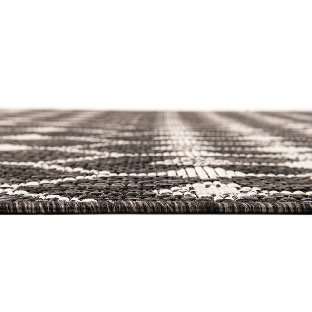 Charcoal 2' x 6' 1 Outdoor Trellis Runner Area Rug Weather Resistant for Patio, Deck, Terrace, Balcony, Porch Geometric Design Water Safe Outside Carpet for Sale at Rug Engine