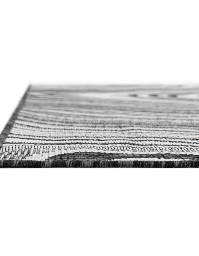 Charcoal Ivory 4' 1 x 6' 1 Outdoor Modern Rectangle Area Rug Weather Resistant for Patio, Deck, Terrace, Balcony, Porch 100% Polypropylene Modern Outside Carpet for Sale at Rug Engine