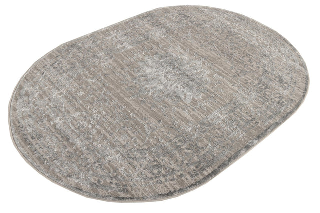 Gray 4' x 6' Aberdeen Oval Area Rug 60% Polypropylene & 40% Polyester Living Dining Office Room Carpet for Sale at Rug Engine