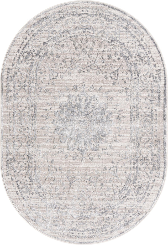 Gray 4' x 6' Aberdeen Oval Area Rug 60% Polypropylene & 40% Polyester Living Dining Office Room Carpet for Sale at Rug Engine