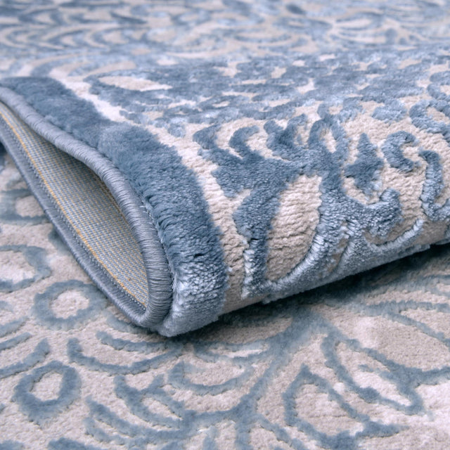 Blue 4' x 4' Aberdeen Octagon Area Rug 60% Polypropylene & 40% Polyester Living Dining Office Room Carpet for Sale at Rug Engine