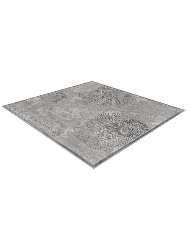 Gray 5' 3 x 5' 3 Aberdeen Square Area Rug 60% Polypropylene & 40% Polyester Living Dining Office Room Carpet for Sale at Rug Engine