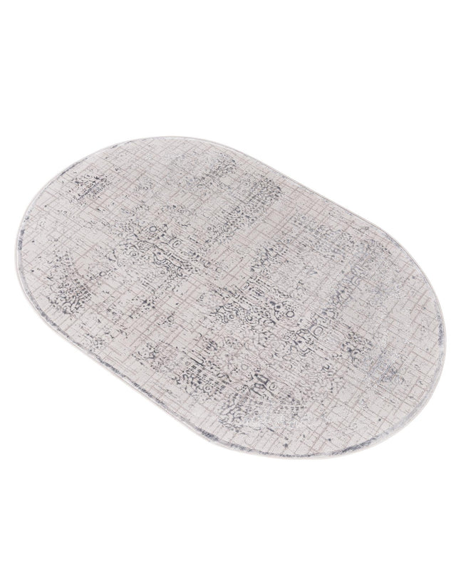 Gray 4' x 6' Aberdeen Oval Area Rug 60% Polypropylene & 40% Polyester Living Dining Office Room Carpet for Sale at Rug Engine