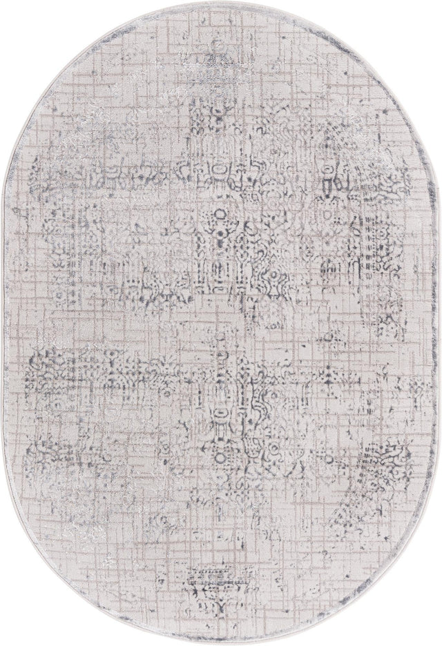 Gray 4' x 6' Aberdeen Oval Area Rug 60% Polypropylene & 40% Polyester Living Dining Office Room Carpet for Sale at Rug Engine
