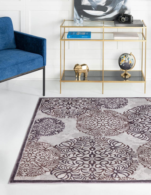 Violet 5' 3 x 5' 3 Aberdeen Square Area Rug 60% Polypropylene & 40% Polyester Living Dining Office Room Carpet for Sale at Rug Engine