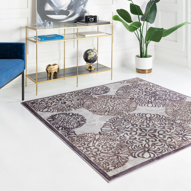 Violet 5' 3 x 5' 3 Aberdeen Square Area Rug 60% Polypropylene & 40% Polyester Living Dining Office Room Carpet for Sale at Rug Engine